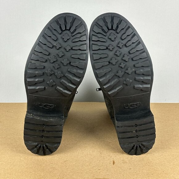 UGG Blayre II Leather Wool Lined Boots Womens 10 Black Side Zip Low Heel - Picture 6 of 9